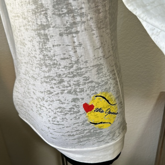 Love All Tennis Womens Burnout Hoodie Size Small in White - Picture 2 of 10